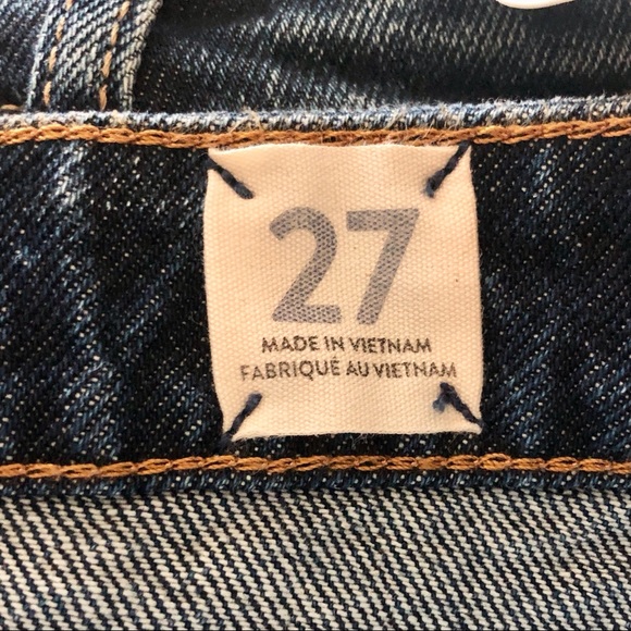 FREE PEOPLE Bailey Denim Mini Skirt | Distressed Jean Skirt | Boho | Size 27 - Picture 13 of 17